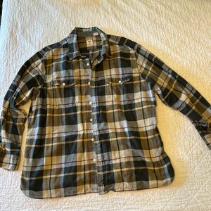 Levi's Tan and Black Plaid Shirt